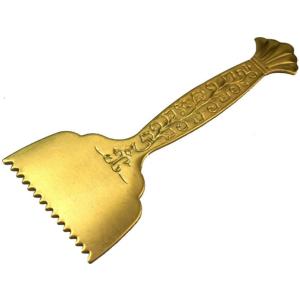 寺院仏具］ 中口火立(獅子付) 上磨 1尺3寸 【ローソク立