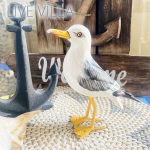 マリン カモメ ウミネコ 鳥 バード 置き物 オブジェ レジン 動物