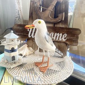 マリン カモメ ウミネコ 鳥 バード 置き物 オブジェ レジン 動物