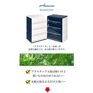 2個セット 収納ケース 引き出し 木天板 3段...の詳細画像1