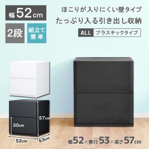 衣装ケース 収納ケース プラスチック 引き出し チェスト 2段 押入れ収納 衣替え 収納ボックス クローゼット おしゃれ リフラスPF522