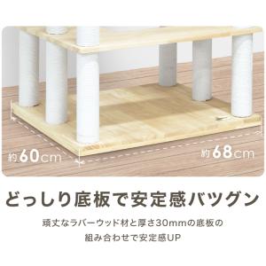 キャットタワー ラバーウッド Sクラス 天然木...の詳細画像5