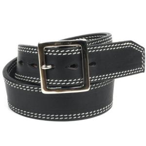 ベルト メンズ ダブルステッチ 本革 厚い KC,s ケイシイズ