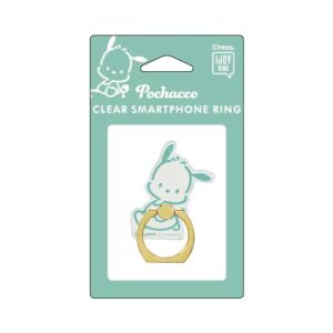 スマホリング キャラクター ポチャッコ 透明 クリア サンリオ おしゃれ サンクレスト SUNCREST 落下防止シート付き iDress IJOYRING  PCクリア IR-SA07D