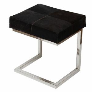 輸入家具 スツール リアルファー ブラウン ホワイト 玄関 モダン 毛皮