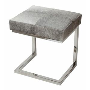 輸入家具 スツール リアルファー ブラウン 玄関 モダン 毛皮