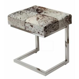 輸入家具 スツール リアルファー ブラウン ホワイト 玄関 モダン 毛皮