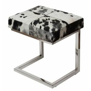 スツール リアルファー ブラウン ホワイト モダン 毛皮 AS-8010-C 輸入