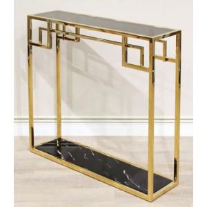 輸入家具 コンソール モダン シンプル 大理石 ゴールド ガラストップ アイアン アーバン EH-1...
