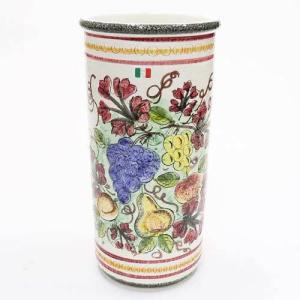 陶器傘立て トールペインティング 手描き柄 フラワー イタリア製