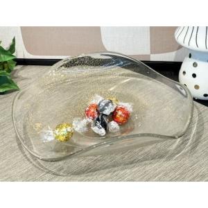 輸入雑貨 コンポート センターピース ボウル ガラス リーフ モダン