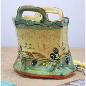 イタリア製 輸入雑貨 花瓶 マヨルカ焼き デルータ Deruta ドラゴン