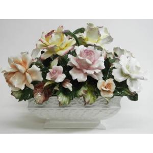 陶器 陶花 大小の様々な花 インテリア イタリア置物 イタリア雑貨