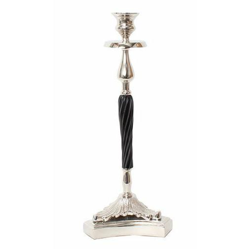 輸入雑貨 キャンドルスタンド 燭台 メタル シルバー ブラック 銀色 クラシック アンティーク風 モ...