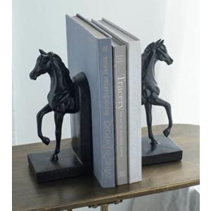 輸入雑貨 本立て ブックエンド ブックスタンド ウマ ブラック 馬 置物 風水 縁起物 オブジェ ヨ...