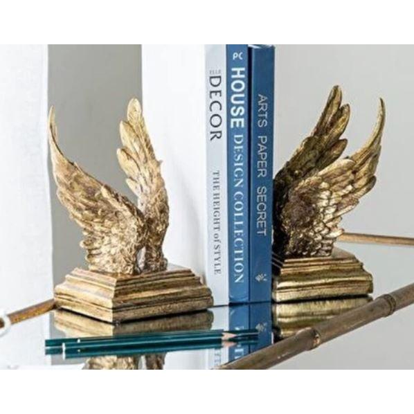 輸入雑貨 ウィング 羽根 ブックエンド 本立て ゴールド オブジェ シャビーシック アンティーク 8...