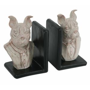 輸入雑貨 ブックエンド 本立て フレンチブルドッグ オブジェ シャビーシック アンティーク風 856...