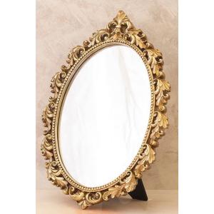 イタリア製 輸入雑貨 ミラー 姿見 八角 グリーン系 ゴールド 35×135