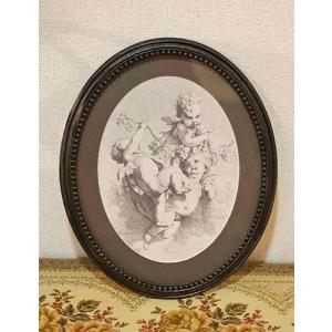 イタリア製 輸入雑貨 額絵 アートフレーム 花柄 ブルー額 アレンジ