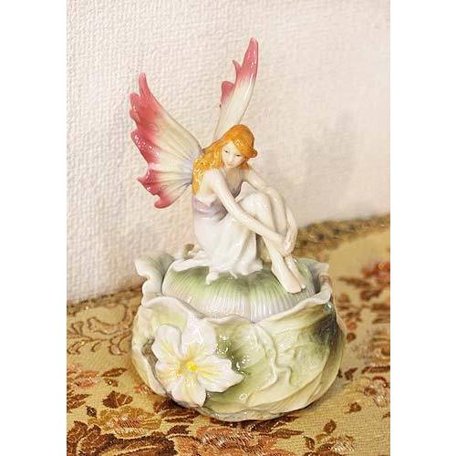 輸入雑貨 小物入れ フェアリー 妖精 ポーセリン ユニコーン 磁器 アールヌーボー ピルケース 天使...