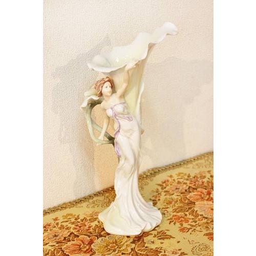 輸入雑貨 花瓶 フラワーベース ポーセリン ユニコーン 磁器 アールヌーボー 妖精 フェアリー AA...