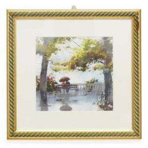 【謝恩セール特価】イタリア製 輸入雑貨 額絵 風景柄 アートフレーム 正方形 クラシック アンティー...