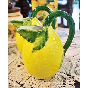 イタリア製 輸入雑貨 花瓶 フラワーベース ブルー 花柄 ハンドメイド