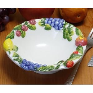 イタリア製 レモン柄 サラダボウル 陶器 食器 ハンドメイド ベジタブル