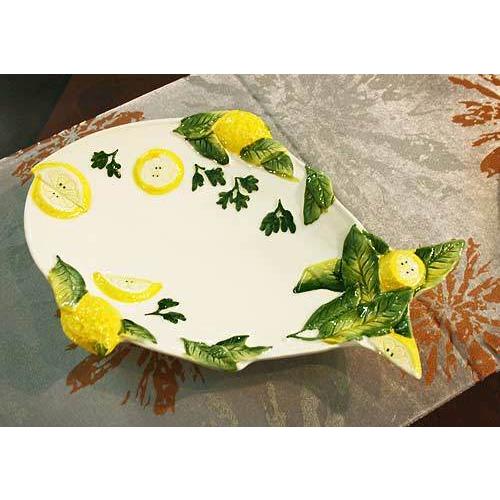 イタリア製 輸入雑貨 ディナー皿 サカナ レモン柄 盛り皿 オードブル カレー スパゲティ バッサー...