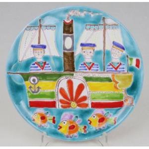 【稀少品】イタリア製 輸入雑貨 シチリア 陶器 絵皿 壁飾り 手描き デシモーネ イタリア製 輸入雑貨 シチリア 陶器 絵皿 壁飾り 壁掛け 手描き