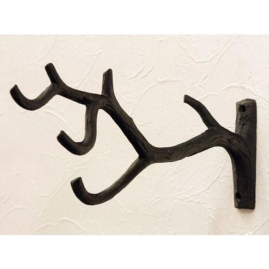 輸入雑貨 壁掛けハンガー 壁掛けフック アイアン 小枝 ブランチ アンティーク風 シャビーシック C...