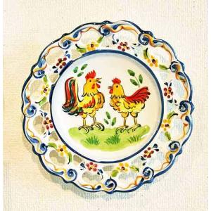 イタリア製 輸入雑貨 シチリア 陶器 絵皿 壁飾り 壁掛け 手描き