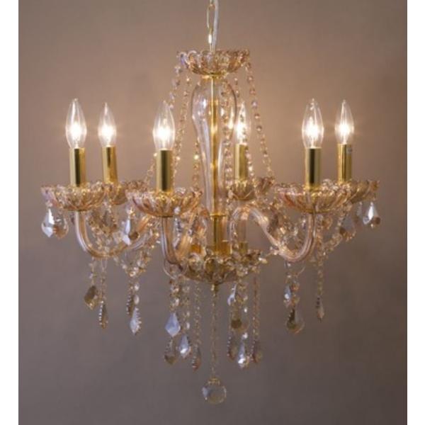 輸入家具 クリスタル シャンデリア イタリア風 6灯 クラシック ゴールド モダン ヨーロピアン L...