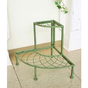 輸入家具 ラスティ 2段ネストスタンド 2点セット 花台 コベント 
