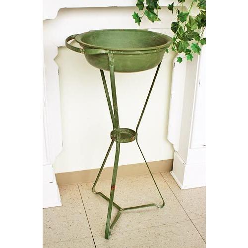 輸入家具 エバー グリーン ベイスン フラワーベース プランター ベース シャビーシック アンティー...