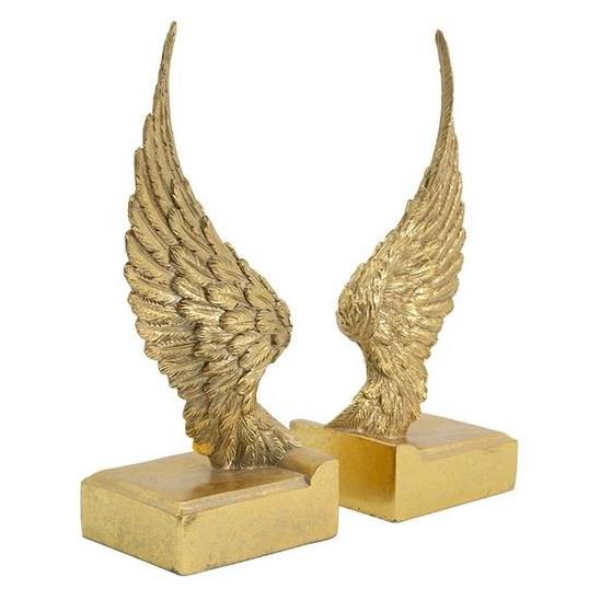 輸入雑貨 ゴールドウィング ブックエンド 本立て オブジェ シャビーシック アンティーク風 オーナメ...