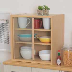 不二貿易（Fuji Boeki） ミニ食器棚 幅43cm 幅43×奥行29×高さ44cm