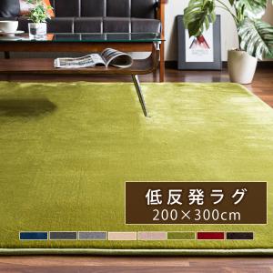 低反発 ラグ カーペット ラグマット 200×300cm 床暖房対応 3畳 三畳 長方形 フランネル ホットカーペット 防音対策 滑り止め付