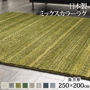 ラグ 洗える ミックスカラーラグ 〔ルーナ〕 250x200cm 防ダニ｜livingday