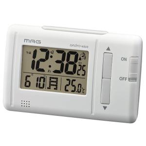 MAG 電波目覚まし時計 ファルツ デジタル表示 ホワイト...