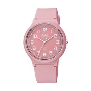 【ネコポスでお届け】シチズン Q&Q 腕時計 アナログ 10気圧防水 ソーラー電源機能搭載 ウレタンベルト E04A-005VK スポーツ レディース メンズ ピンク｜リビングハート ヤフー店