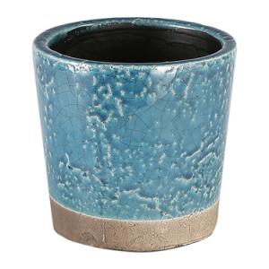 ポット おしゃれ 植木鉢 カラーポット CH14-G516MBL COLOR GLAZED POT MIDNIGHT BLUE (DTN)｜livingood