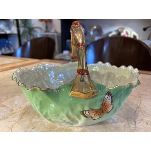 オールドノリタケ ポンパドール夫人 飾り皿 ブルーラスター彩 M-JAPAN