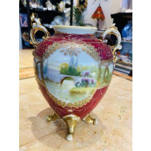 ノリタケ オールドノリタケ 鳥と梅 花籠紋 ブルーラスター彩 ノリタケ オールドノリタケ 鳥と梅 花籠紋 ブルーラスター彩