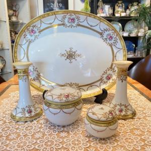 ノリタケ オールドノリタケ 金盛上 花籠装飾図紋 シュガーボウル 大鉢