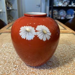 ノリタケ オールドノリタケ 朱地白菊 花瓶 寸高首長 29.5cm : リビング