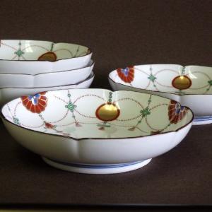 有田焼 賞美堂 小皿豆皿 錦日輪赤玉瓔珞文 小皿揃え 5客組 得