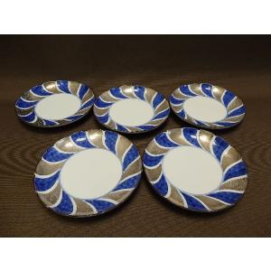 あ*こ様 有田焼　賞美堂　其泉窯　古伊万里　染錦　金彩　中皿揃　5枚　銘々皿　輪 有田焼 賞美堂 其泉窯 古伊万里 染錦 金彩 中皿揃 5枚 銘々皿 輪花皿