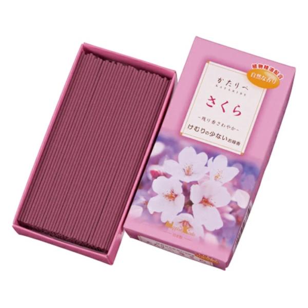 お線香 かたりべ サクラ バラ詰 （ 線香 日本香堂 お香 御香 煙少なめ 微煙 家庭用 25分燃焼...