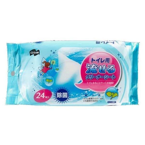 トイレ用 流せるクリーナーシート 24枚入り （ トイレ掃除 床掃除 クリーナー ）
